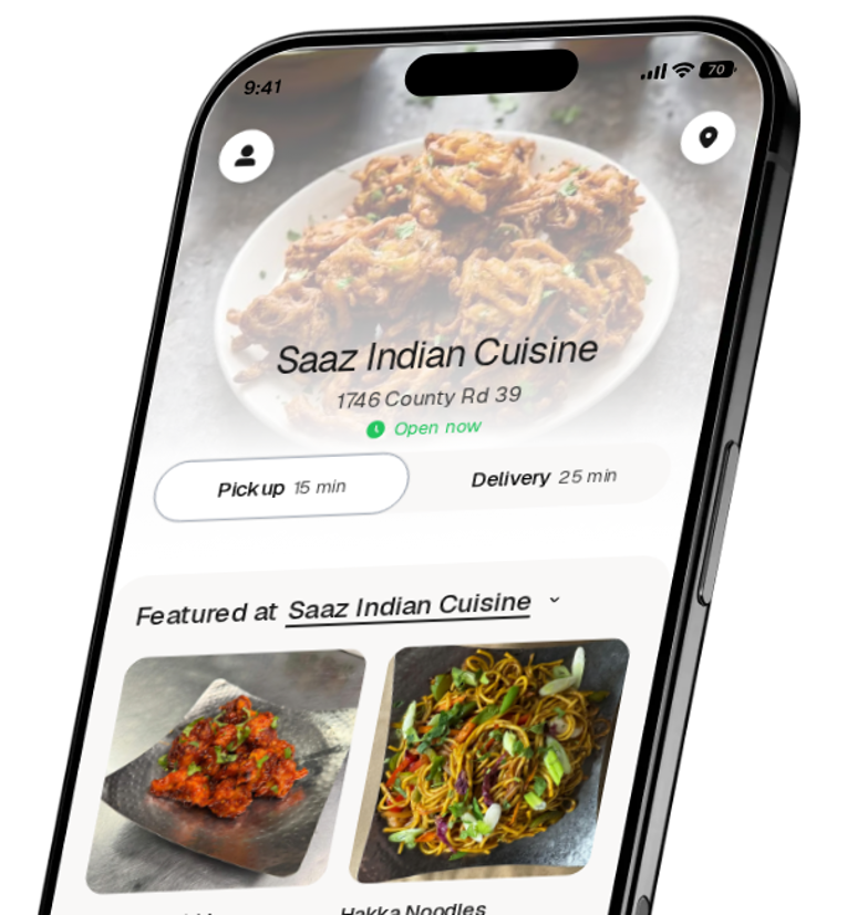 Saaz Indian Cuisine app preview